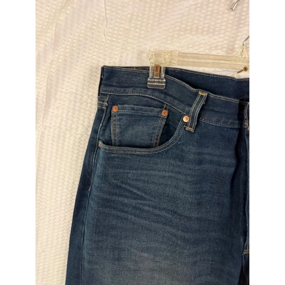 Levis 501 Original Fit Mens Dark Wash Straight Leg Button Fly Jeans 40x30